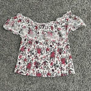 American Eagle Off the Shoulder Floral Top